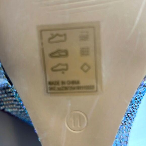 Rhinestone Wedge Boots Sz 11 Lips Print Knee High Pointed Toe Sparkle Glam - Picture 4 of 13